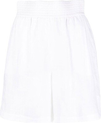 Knee-Length Smocked-Waist Shorts