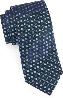 Mini Medallion Chain Silk Jacquard Tie