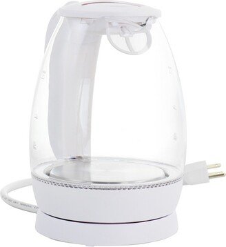 1.7 Liter Glass 360 Degree Cordless LED Electric Kettle in White