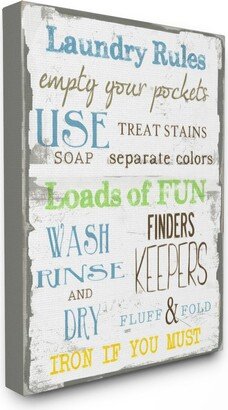 Home Decor Laundry Rules Typography Bathroom Canvas Wall Art, 24 x 30