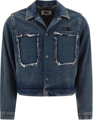 Denim jacket with frayed details