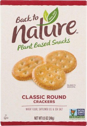 Back To Nature Classic Round Crackers - Safflower Oil and Sea Salt - Case of 6 - 8.5 oz.