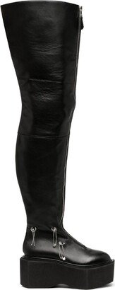 Box 85mm thigh-high boots