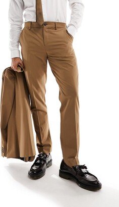 slim fit suit pants in beige-AA
