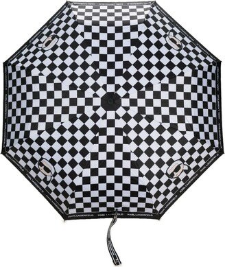 Ikonik-motif checked umbrella