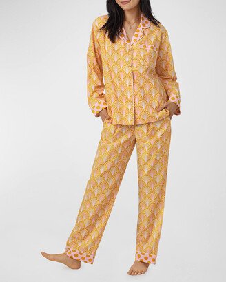 Geo-Print Organic Cotton Poplin Pajama Set