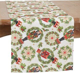 Saro Lifestyle Nutcracker Design Dining Table Runner, Red/Green,