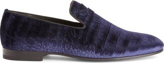 G-Flash crocodile-effect loafers