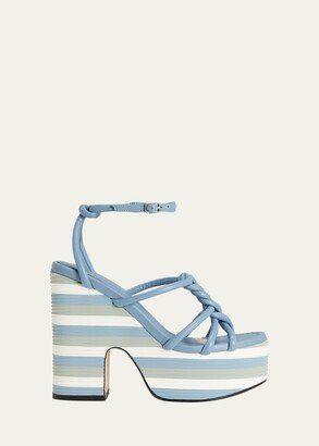 Clare Colorblock Leather Platform Sandals