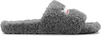 Logo Embroidered Furry Slides