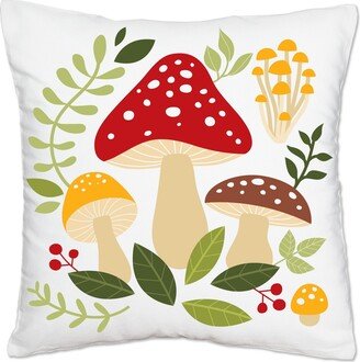 Big Dot Of Happiness Wild Mushrooms Decor & Party Home Decorative Canvas Throw Pillow Cover 16 x 16