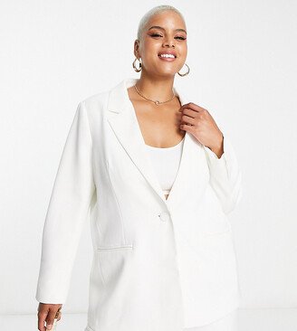 Ever New Curve Bridal oversized suit blazer in ivory - part of a set