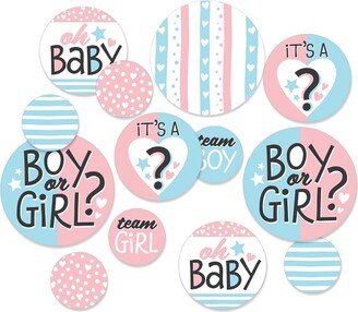 Big Dot of Happiness Baby Gender Reveal - Team Boy or Girl Party Giant Circle Confetti - Party Decorations - Large Confetti 27 Count