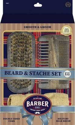 WavEnforcer Barber Series Beard & Stache Hair Brush Gift Set