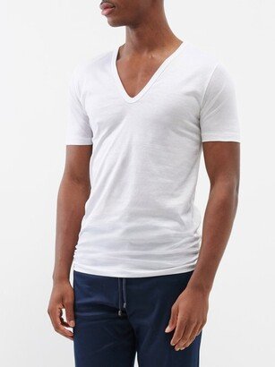 Royal Classic V-neck Cotton T-shirt-AA