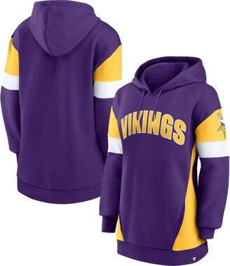 Women's Branded Purple, Gold Minnesota Vikings Lock It Down Pullover Hoodie - Purple, Gold