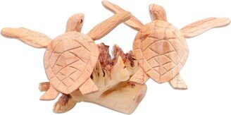 Sea Turtle Companions, Wood sculpture