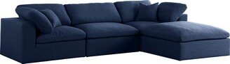 Meridian Furniture Serene Collection Modern | Contemporary Deluxe Comfort Modular Sectional