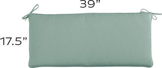 Replacement Bench Cushion Box Edge 39x17.5 - Select Colors Canopy Stripe Azure/White Sunbrella