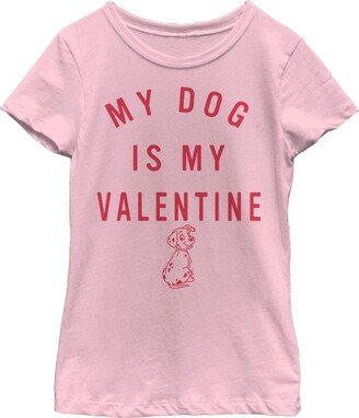 Girl's One Hundred and One Dalmatians My Dog is My Valentine Child T-Shirt