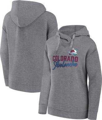 Women's Branded Heather Gray Colorado Avalanche Script Favorite Pullover Hoodie