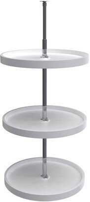 6013-20-11-526 20 Inch Polymer Full Circle 3 Shelf Lazy Susan, White - 12.45