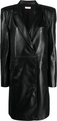 The Mannei Greenock single-breasted leather coat