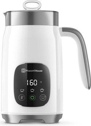 Maestri House MMF-9201-W 14oz Smart Adjustable Temperature & Thickness Control for Lattes, Cappuccinos, and Mochas Integrated Milk Frother White