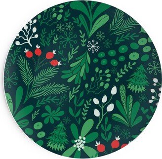 Salad Plates: Merry Christmas Botanical - Green Salad Plate, Green