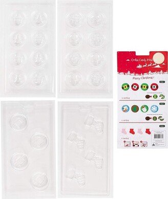 Juvale 4 Pack Christmas Chocolate Candy Mold for Holiday Party Treats