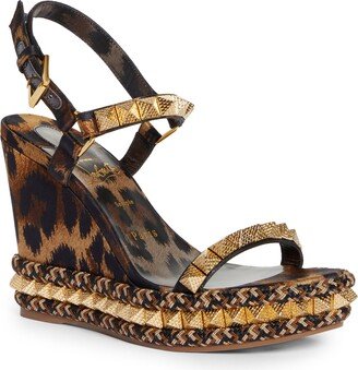 Pyraclou Leopard Wedge Sandal