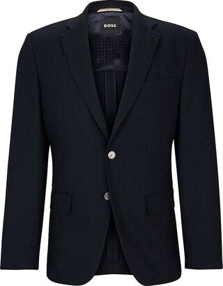 Slim-Fit Jacket in Herringbone Cotton and Virgin Wool