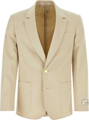 Single-Breasted Long-Sleeved Blazer-AJ