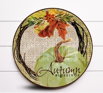 Wreath Sign, Autumn Fall Pumpkin Sugar Pepper Designs, Sign For Wreath