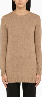 Wide camel cashmere sweater