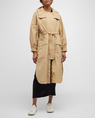 Sologne Long Parka Jacket with Drawstring Waist