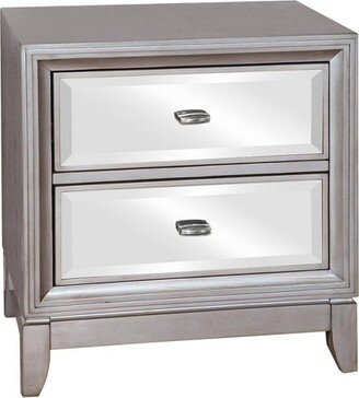 Reina 2 Drawer Nightstand Silver - miBasics