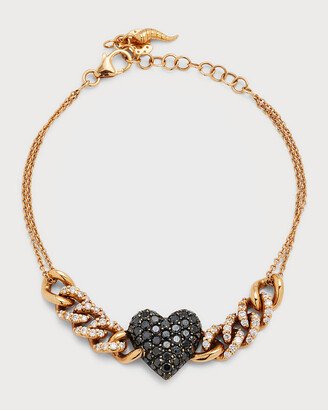 Grommet and Heart Black Diamond Soft Bracelet