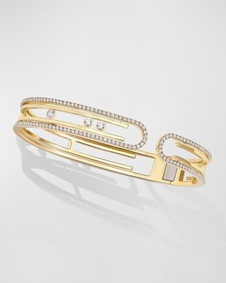 Move 10th 18K Yellow Gold Diamond Bangle Bracelet, Size Small