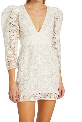 Faye Guipure Bridal Lace Minidress