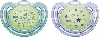 Airflow Glow-in-The-Dark Pacifiers, Baby Boys, 0-6 Months, 2 Pack