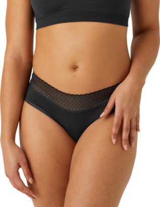 Women's Cotton Modal Blend Lace Hipster Underwear - Black - XS