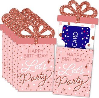 Big Dot of Happiness Pink Rose Gold Birthday - Happy Birthday Party Money and Gift Card Sleeves - Nifty Gifty Card Holders - Set of 8