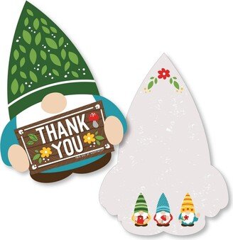 Big Dot Of Happiness Garden Gnomes - Forest Gnome Party Shaped Thank You Cards with Envelopes - 12 Ct