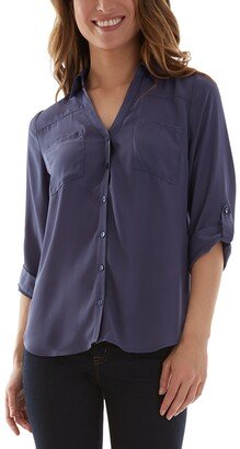 Juniors' V-Neck Utility Shirt