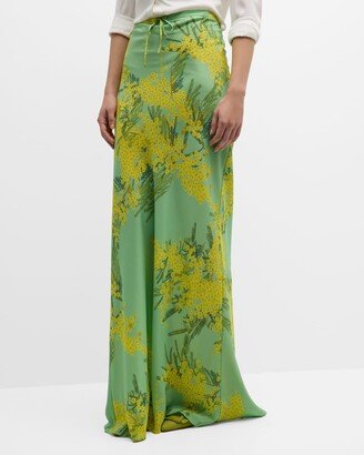 Emily Floral Pull-On Maxi Skirt