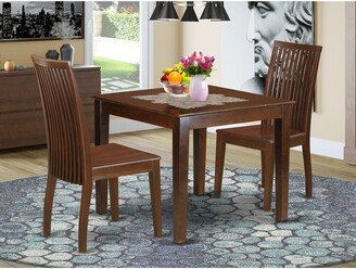 Modern Dinette Table Set - a Table and Dining Chairs - Mahogany Finish