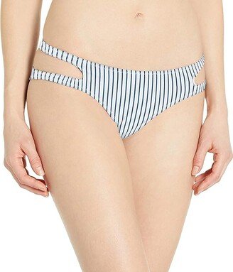 Women's Standard Fun Fuller Coverage Bikini Bottom Swimsuit (Simply Me Prussian Stripe) Women's Swimwear