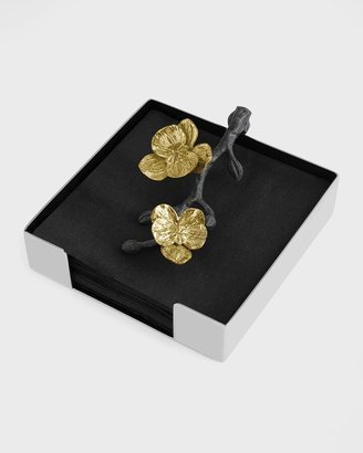 Gold Orchid Cocktail Napkin Holder