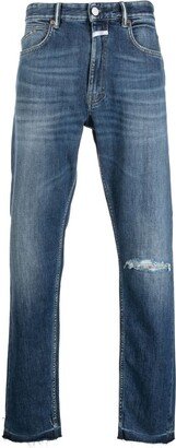 Cooper ripped-detail tapered leg jeans